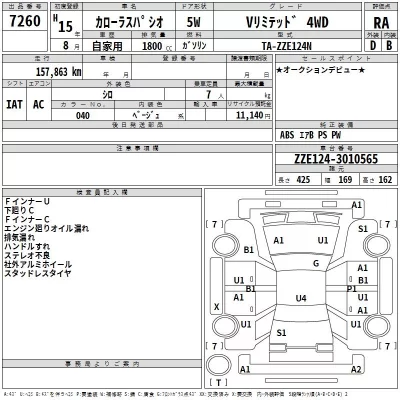 Toyota COROLLA SPACIO  с аукциона в Японии