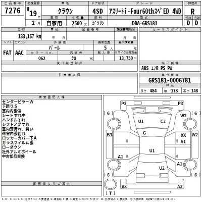 Toyota CROWN  с аукциона в Японии