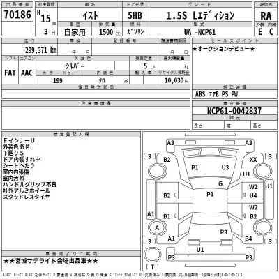 Toyota IST  с аукциона в Японии