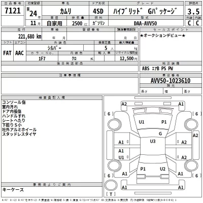 Toyota CAMRY  с аукциона в Японии