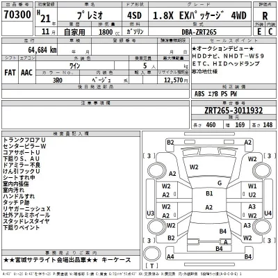 Toyota PREMIO  с аукциона в Японии