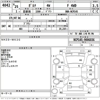 Toyota PORTE  с аукциона в Японии