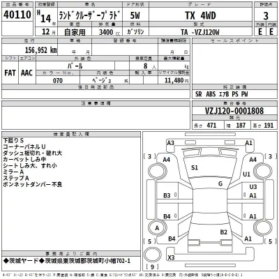 Toyota LAND CRUISER PRADO  с аукциона в Японии