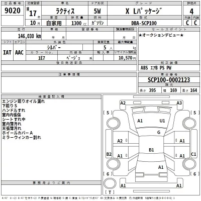 Toyota RACTIS  с аукциона в Японии