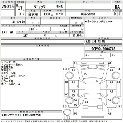 Toyota VITZ  с аукциона в Японии