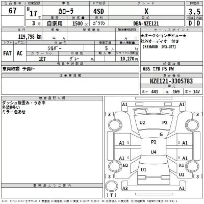 Toyota COROLLA  с аукциона в Японии