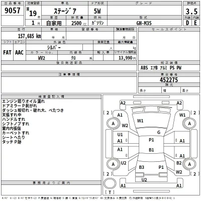 Nissan STAGEA  с аукциона в Японии