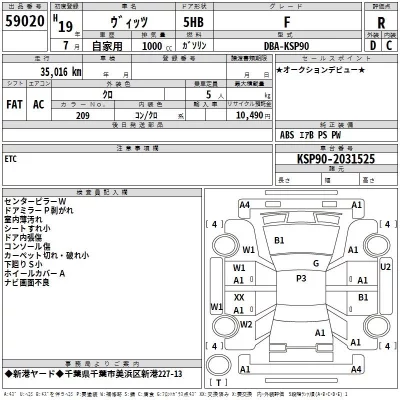 Toyota VITZ  с аукциона в Японии