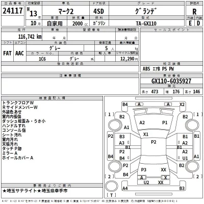 Toyota MARK II  с аукциона в Японии