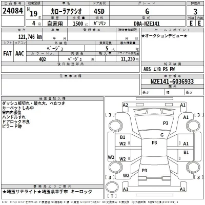 Toyota COROLLA AXIO  с аукциона в Японии