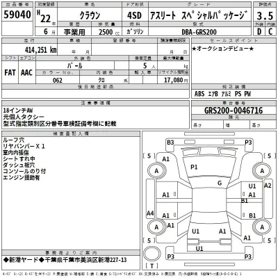 Toyota CROWN  с аукциона в Японии