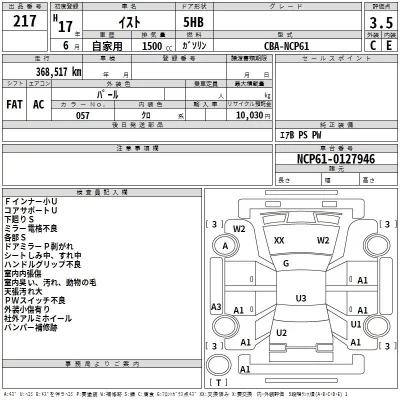 Toyota IST  с аукциона в Японии