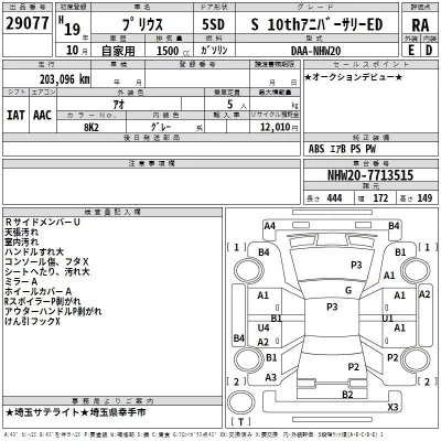 Toyota Prius  с аукциона в Японии