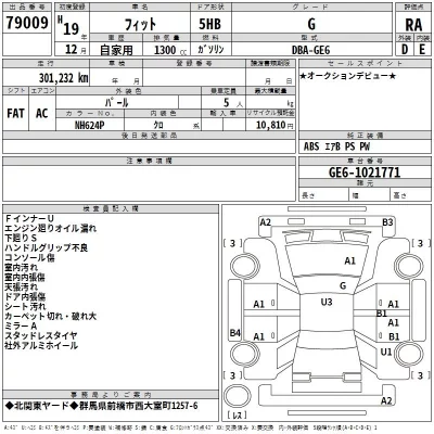 Honda FIT  с аукциона в Японии