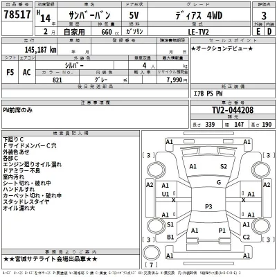 Subaru SAMBAR  с аукциона в Японии