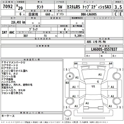 Daihatsu TANTO  с аукциона в Японии