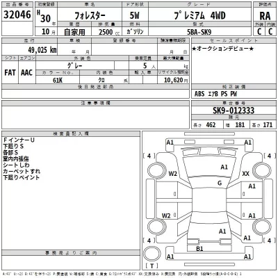 Subaru FORESTER  с аукциона в Японии
