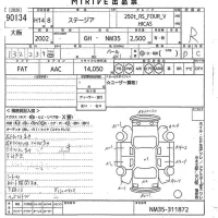 Nissan STAGEA лот № 90134 оценка R  с аукциона в Японии 9