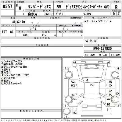 Subaru SAMBAR  с аукциона в Японии
