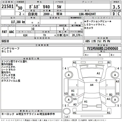 Volvo V40  с аукциона в Японии