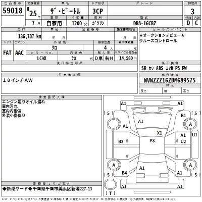 Volkswagen THE BEETLE  с аукциона в Японии