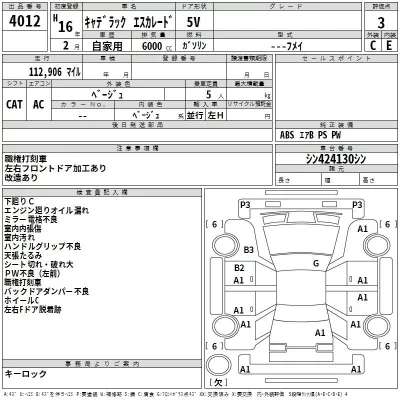 GM CADILLAC ESCALADE  с аукциона в Японии