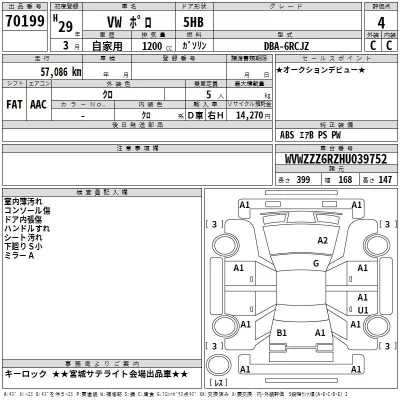 Volkswagen Polo  с аукциона в Японии