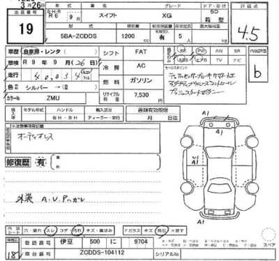 Suzuki SWIFT  с аукциона в Японии