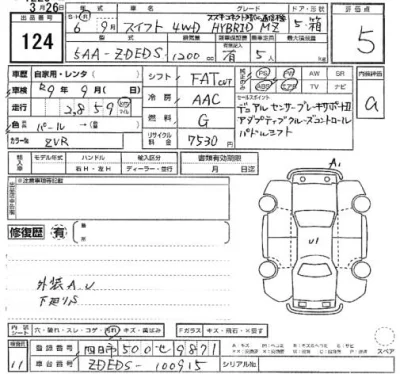 Suzuki SWIFT  с аукциона в Японии