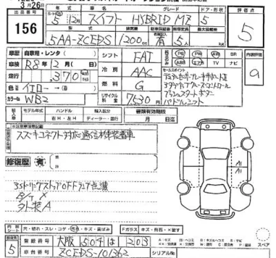 Suzuki SWIFT  с аукциона в Японии