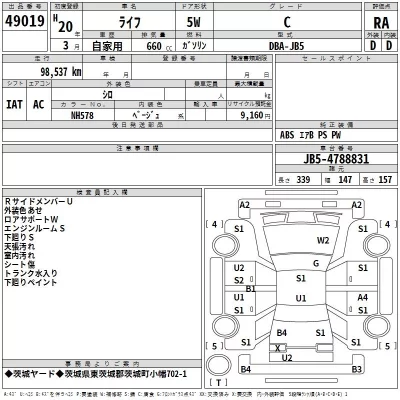 Honda LIFE  с аукциона в Японии