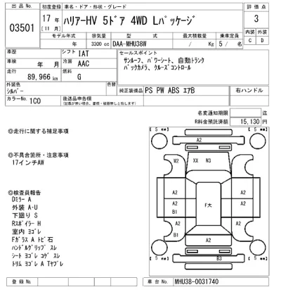 Toyota HARRIER  с аукциона в Японии
