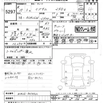 Toyota IPSUM  с аукциона в Японии