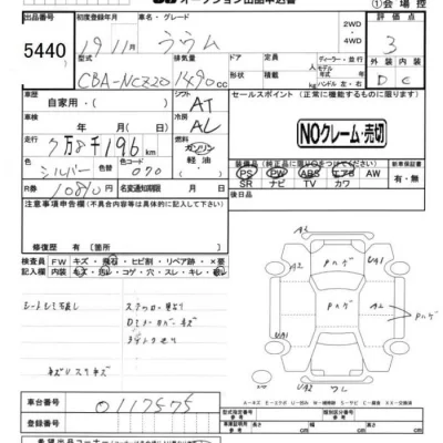 Toyota RAUM  с аукциона в Японии