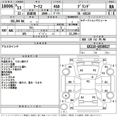 Toyota MARK II  с аукциона в Японии