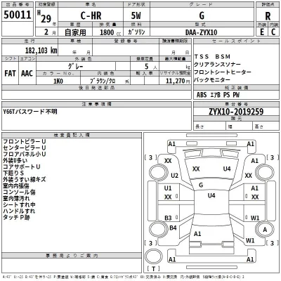Toyota C-HR  с аукциона в Японии