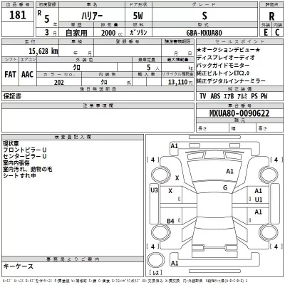 Toyota HARRIER  с аукциона в Японии