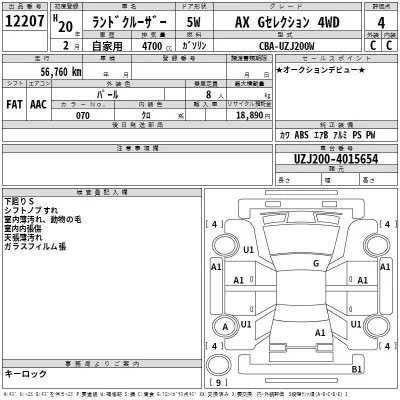 Toyota LAND CRUISER  с аукциона в Японии