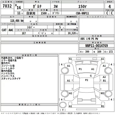 Toyota PORTE  с аукциона в Японии