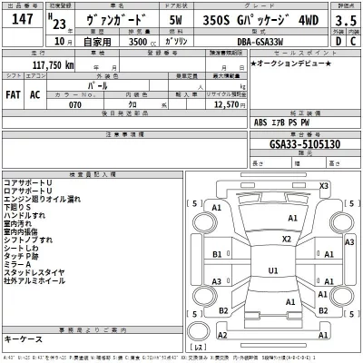 Toyota VANGUARD  с аукциона в Японии