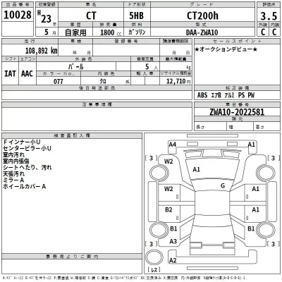 Lexus CT  с аукциона в Японии