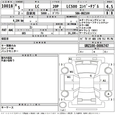 Lexus LC  с аукциона в Японии
