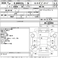 Honda N WGN лот № 3038 оценка 3.5  с аукциона в Японии 2