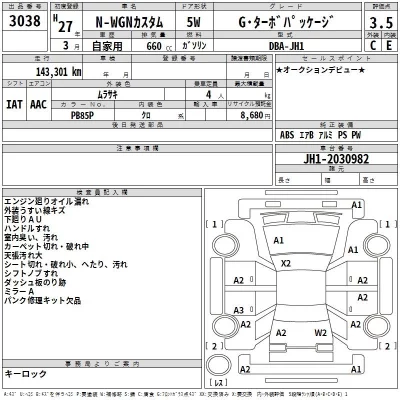 Honda N WGN  с аукциона в Японии