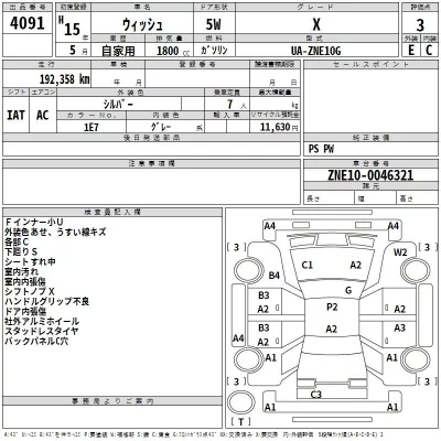 Toyota WISH  с аукциона в Японии