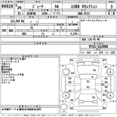 Nissan JUKE  с аукциона в Японии