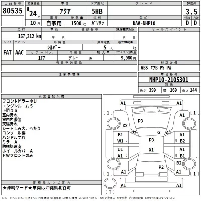 Toyota AQUA  с аукциона в Японии