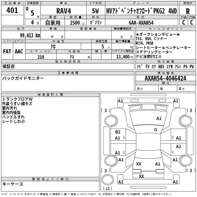 Toyota RAV4  с аукциона в Японии