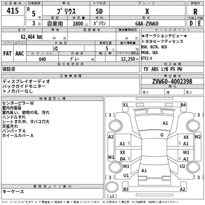Toyota Prius  с аукциона в Японии