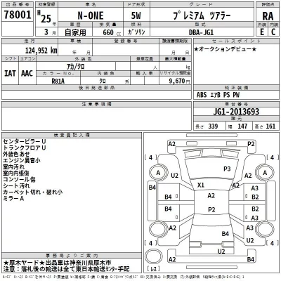 Honda N ONE  с аукциона в Японии